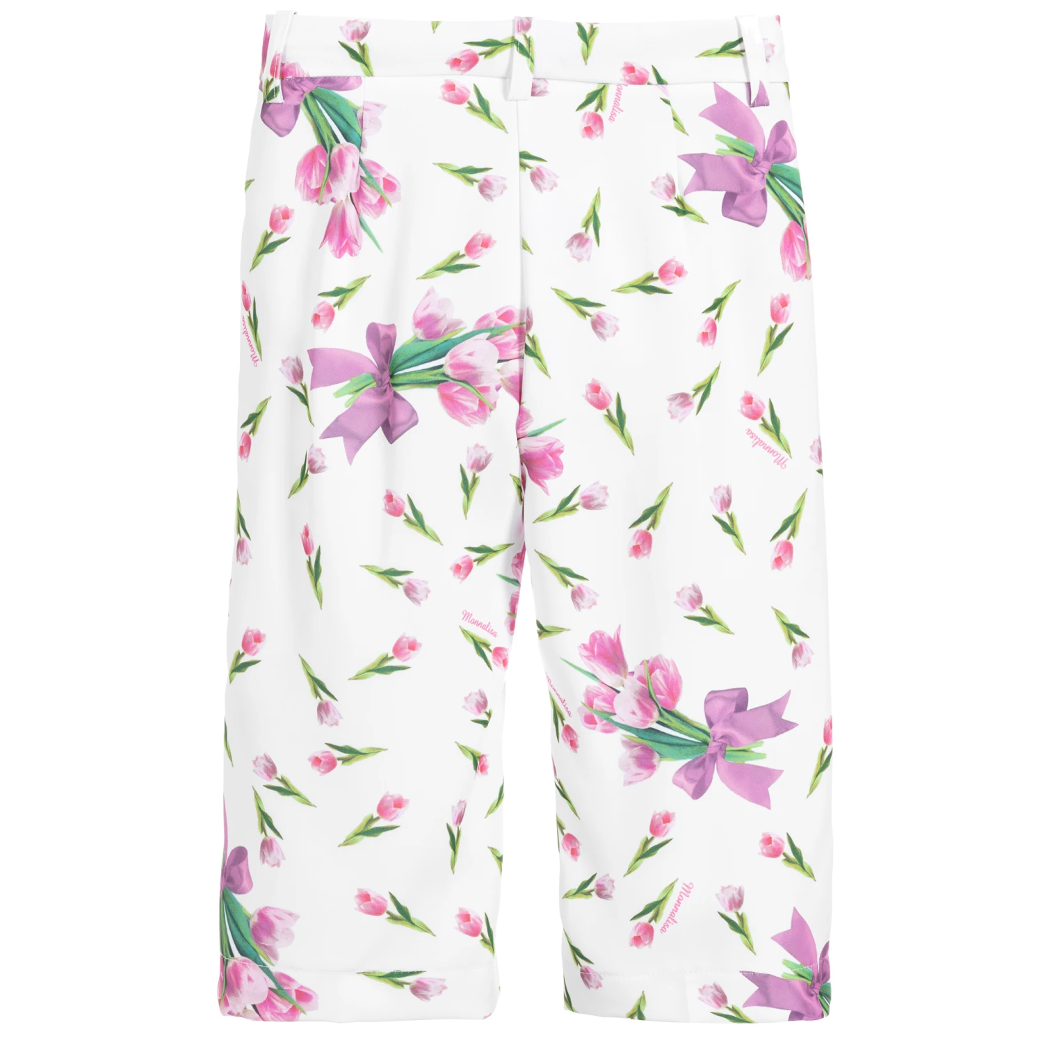 Monnalisa Girls White & Pink Trousers 3 Monnalisa Girls White & Pink Trousers - Image 3