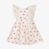 Monnalisa Girls White & Red Hearts Dress