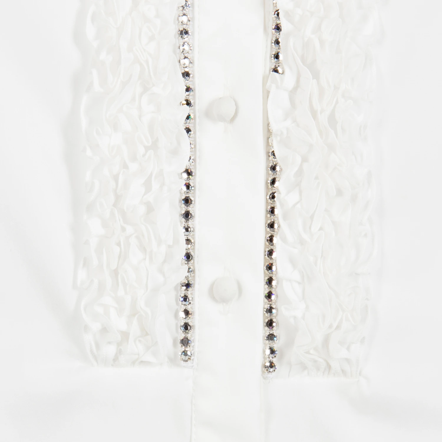 Monnalisa Couture Girls White Ruffle Shirt 4 Monnalisa Couture Girls White Ruffle Shirt - Image 4