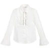 Monnalisa Couture Girls White Ruffle Shirt