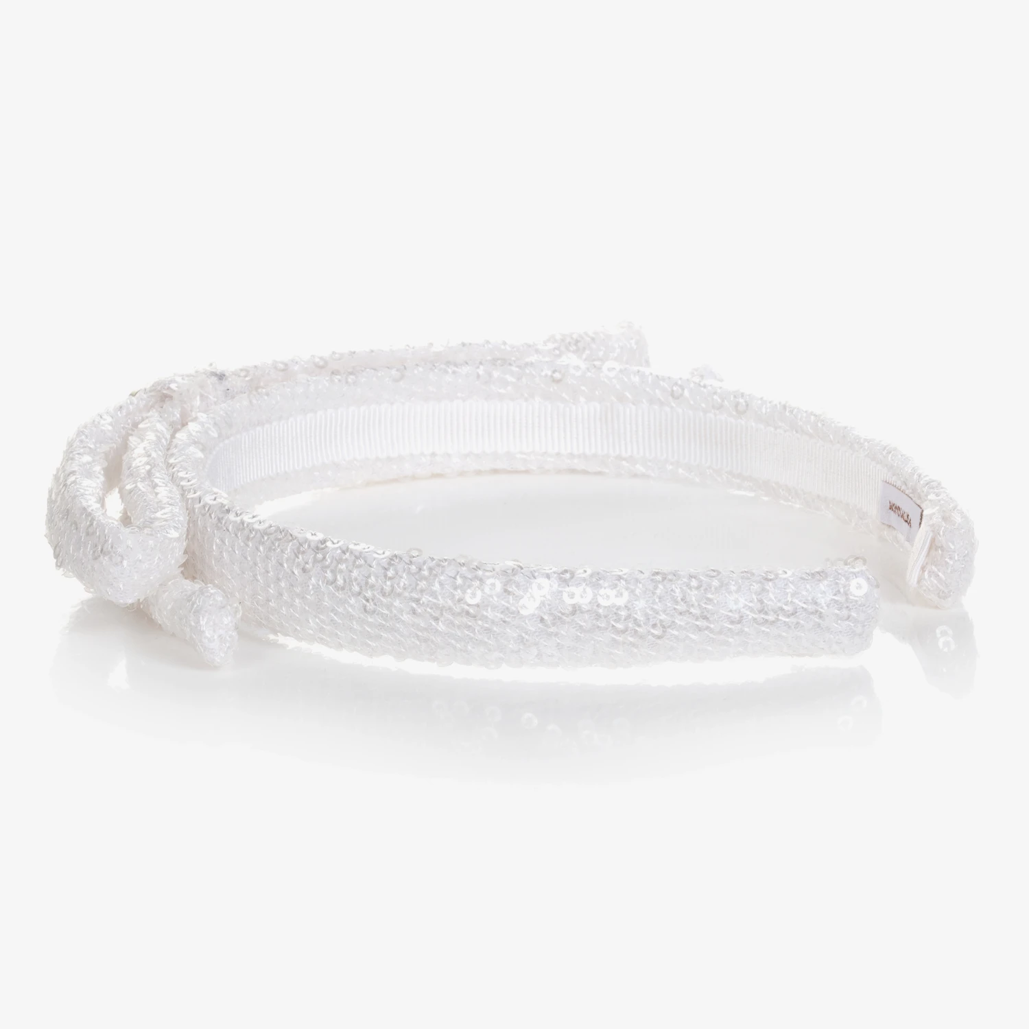 Monnalisa Chic Girls White Sequin Hairband 4 Monnalisa Chic Girls White Sequin Hairband - Image 4