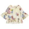 Monnalisa Chic Girls Yellow Floral Blouse