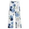 Monnalisa Chic Ivory & Blue Floral Trousers