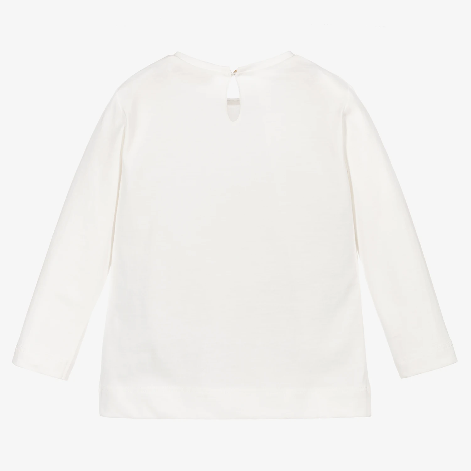 Monnalisa Ivory Cotton Bunny Top 2 Monnalisa Ivory Cotton Bunny Top - Image 2