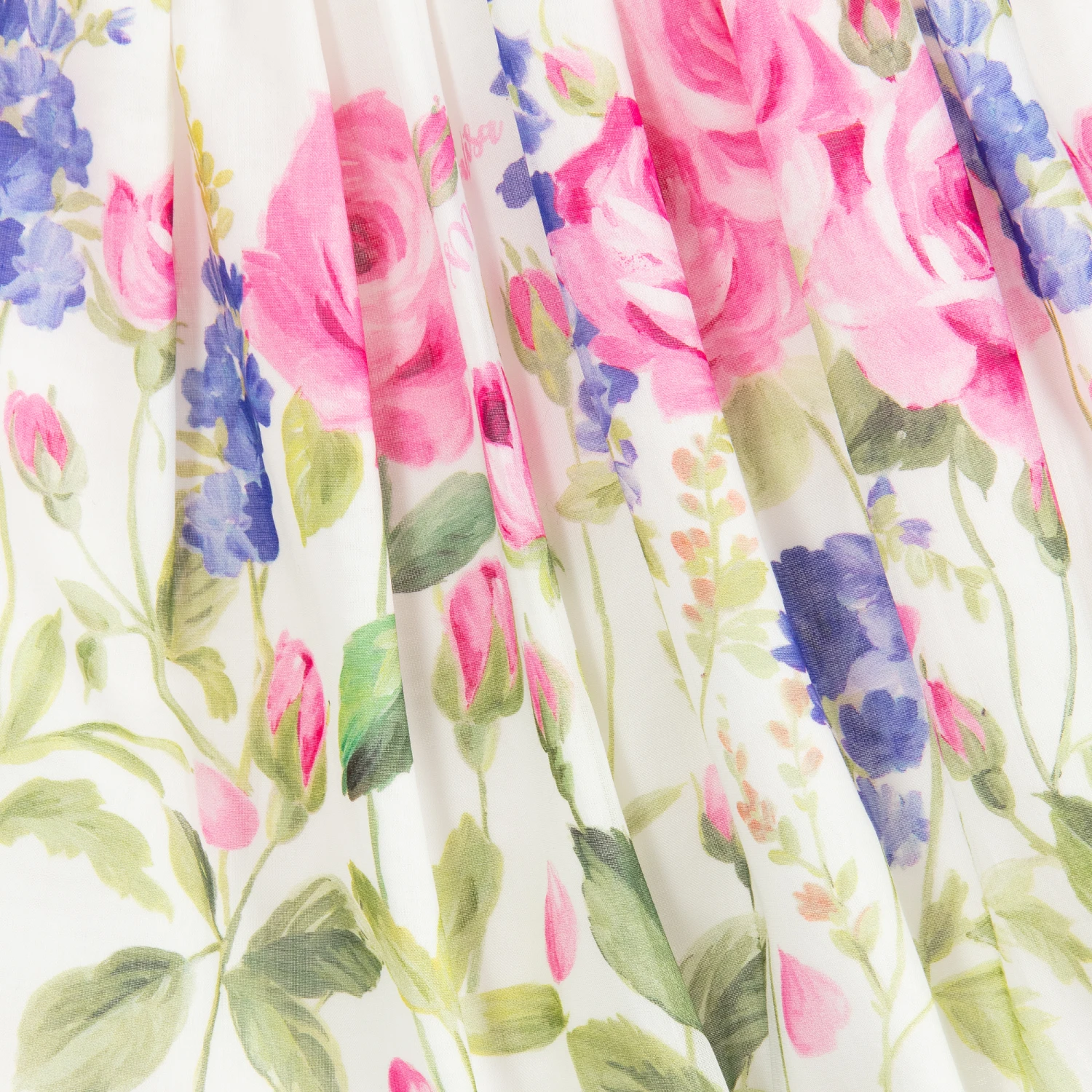 Monnalisa Ivory & Pink Cotton Skirt 3 Monnalisa Ivory & Pink Cotton Skirt - Image 3