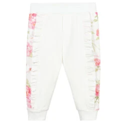 Monnalisa Bebé Ivory & Pink Roses Joggers