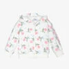 Monnalisa Ivory & Pink Roses Zip-Up Top