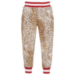 Monnalisa Leopard Print Cotton Joggers