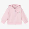 Monnalisa Pink Cotton Disney Zip-Up Top