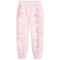 Monnalisa Pink Cotton Poplin Trousers