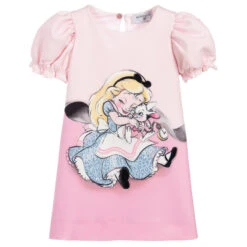 Monnalisa Pink Disney Alice Dress