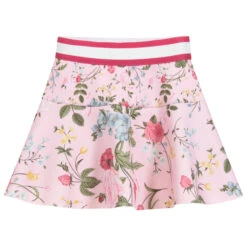 Monnalisa Pink Floral Jersey Skirt