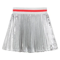 Monnalisa Silver Metallic Pleated Skirt