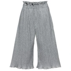 Monnalisa Silver Metallic Sparkle Trousers