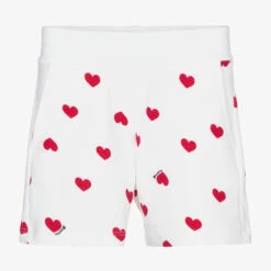 Monnalisa White & Red Hearts Shorts