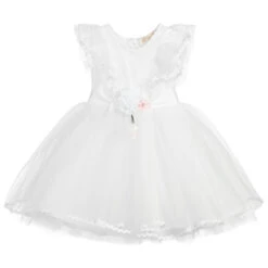 Monnalisa White Tulle Dress