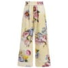 Monnalisa Chic Yellow Floral Crêpe Trousers