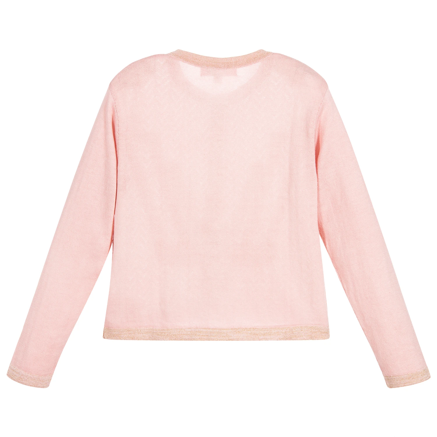 Moon Et Miel Girls Pink & Gold Cardigan 2 Moon Et Miel Girls Pink & Gold Cardigan - Image 2
