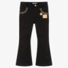 Moschino Kid-Teen Girls Black Chain Print Logo Jeans