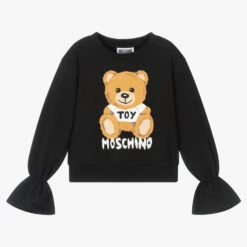 Moschino Kid-Teen Girls Black Logo Sweatshirt