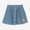 Moschino Kid-Teen Girls Blue Cotton Chambray Skirt