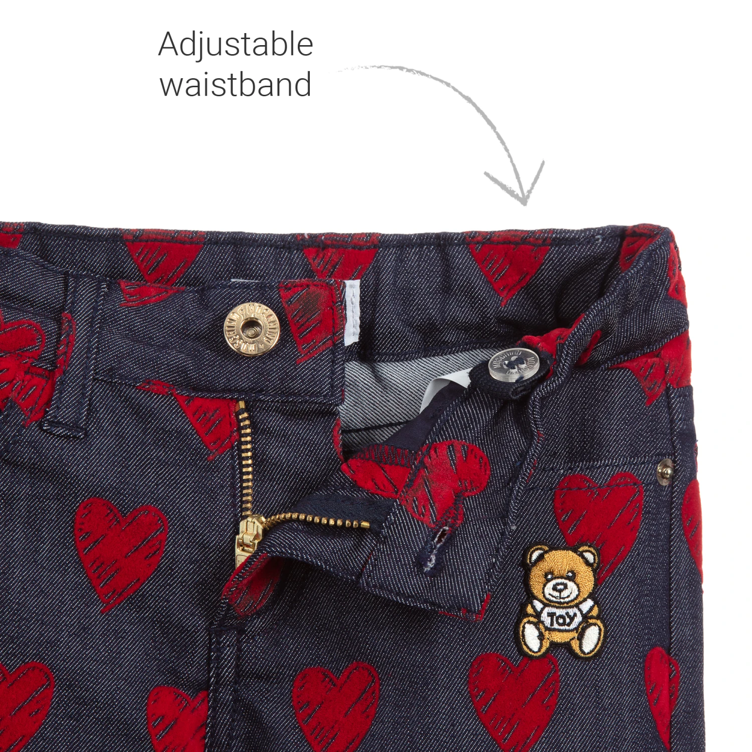 Moschino Kid-Teen Girls Blue Denim Logo Jeans 3 Moschino Kid-Teen Girls Blue Denim Logo Jeans - Image 3