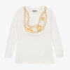 Moschino Kid-Teen Girls Ivory Cotton Chain Logo Top