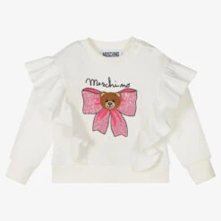 Moschino Baby Girls Ivory Ruffle Sweatshirt