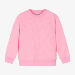 Moschino Kid-Teen Girls Pink Cotton Logo Sweatshirt