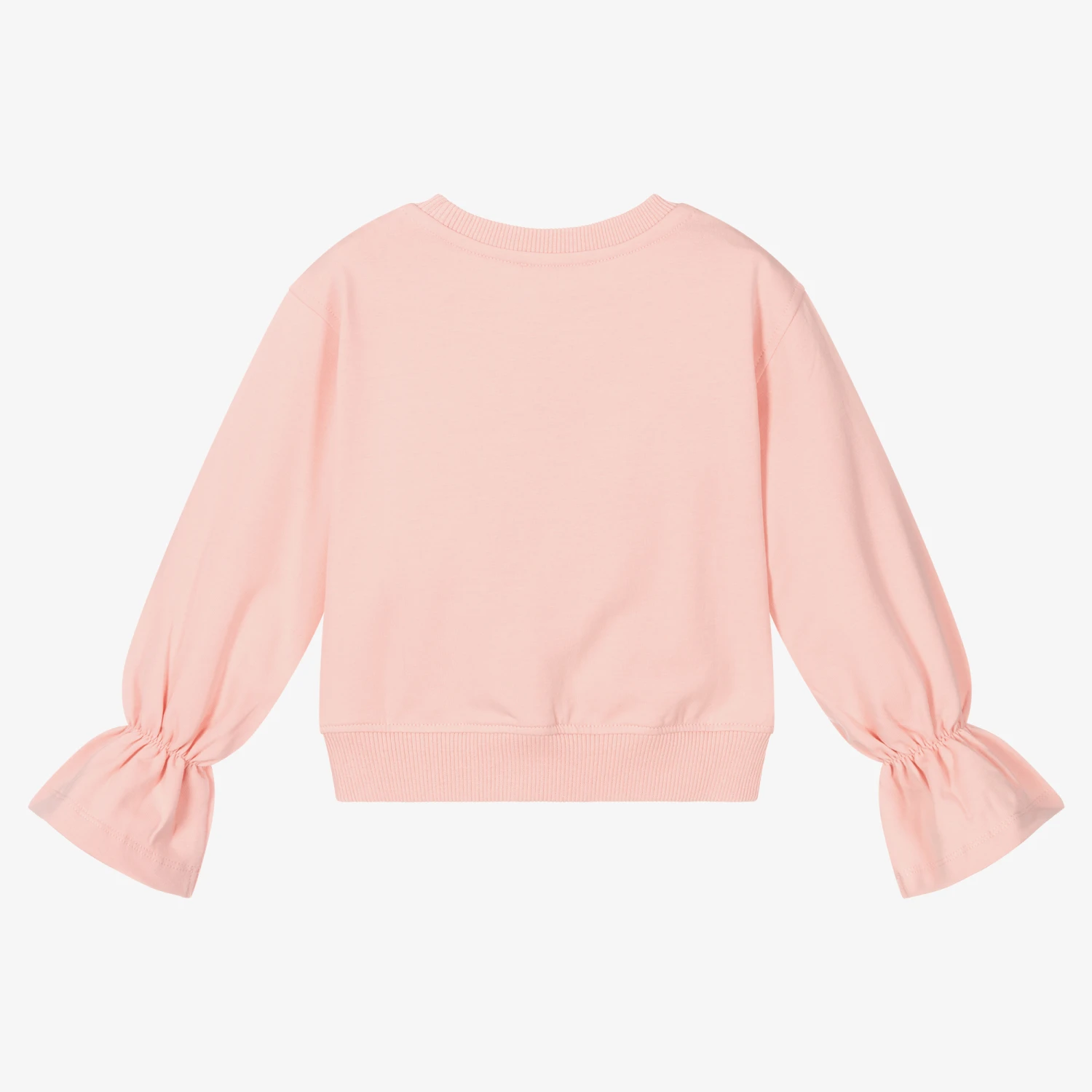 Moschino Kid-Teen Girls Pink Logo Sweatshirt 2 Moschino Kid-Teen Girls Pink Logo Sweatshirt - Image 2