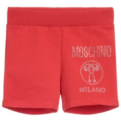 Moschino Baby Girls Red Cotton Shorts
