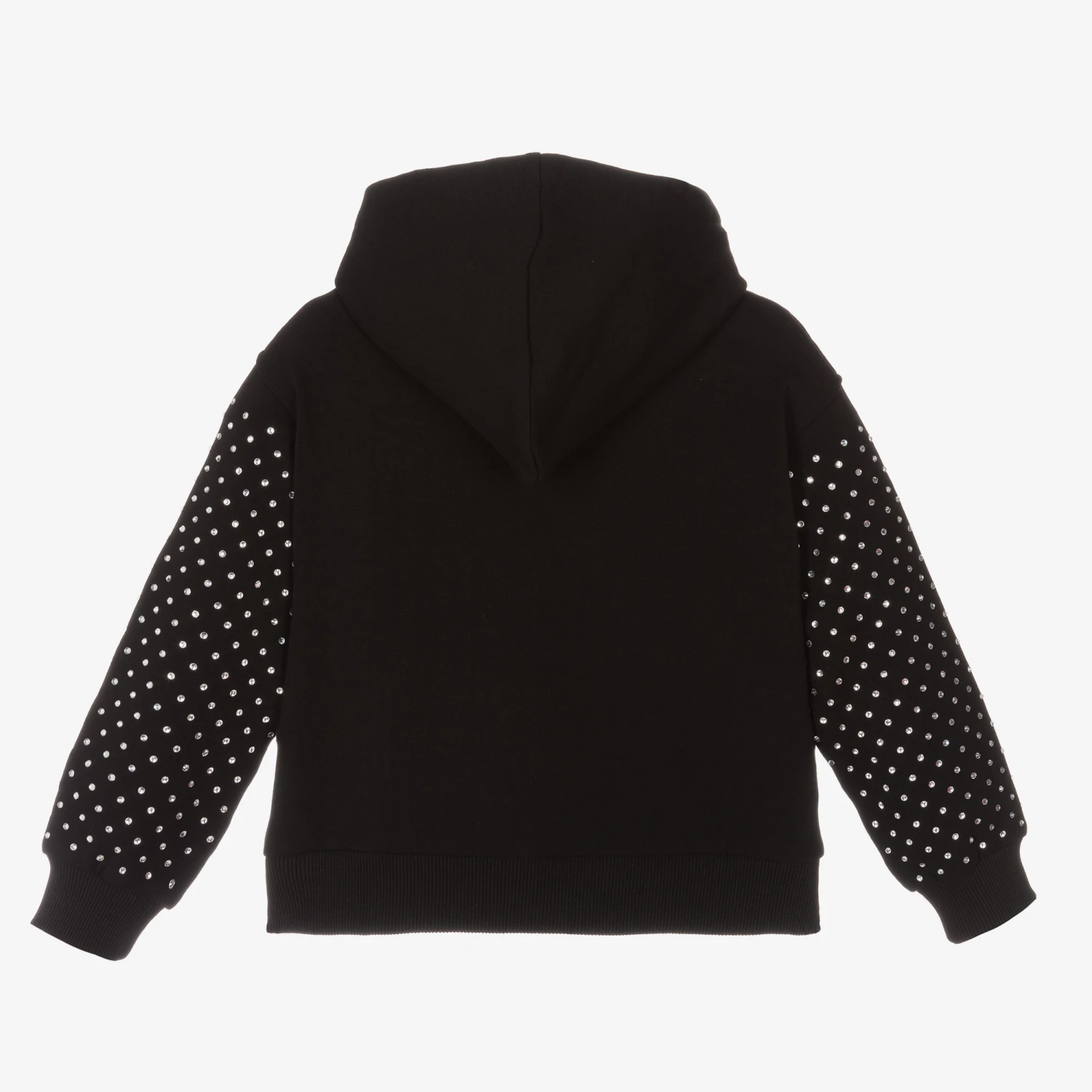 Moschino Kid-Teen Girls Rhinestone Zip-Up Hoodie 2 Moschino Kid-Teen Girls Rhinestone Zip-Up Hoodie - Image 2