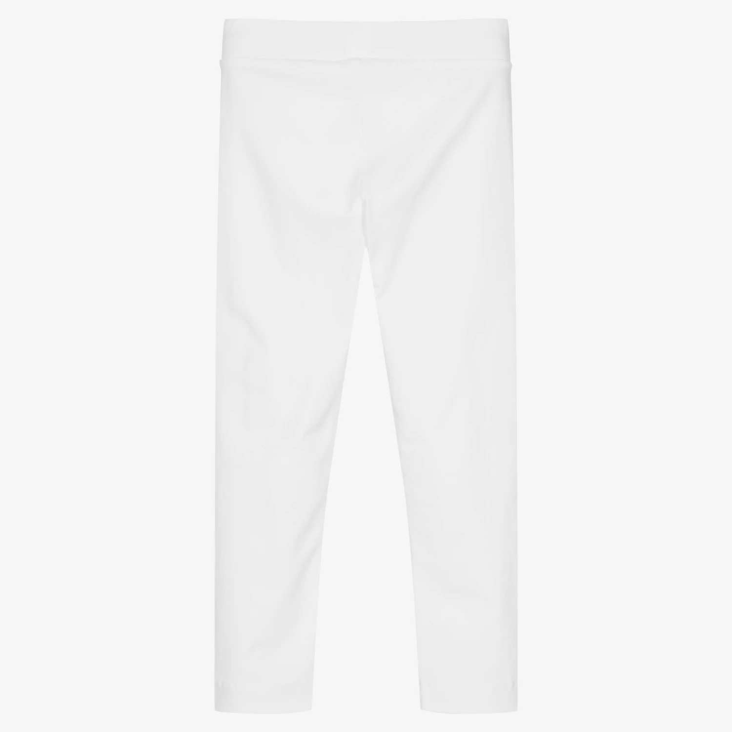 Moschino Kid-Teen Girls White Logo Leggings 2 Moschino Kid-Teen Girls White Logo Leggings - Image 2