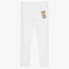Moschino Kid-Teen Girls White Logo Leggings