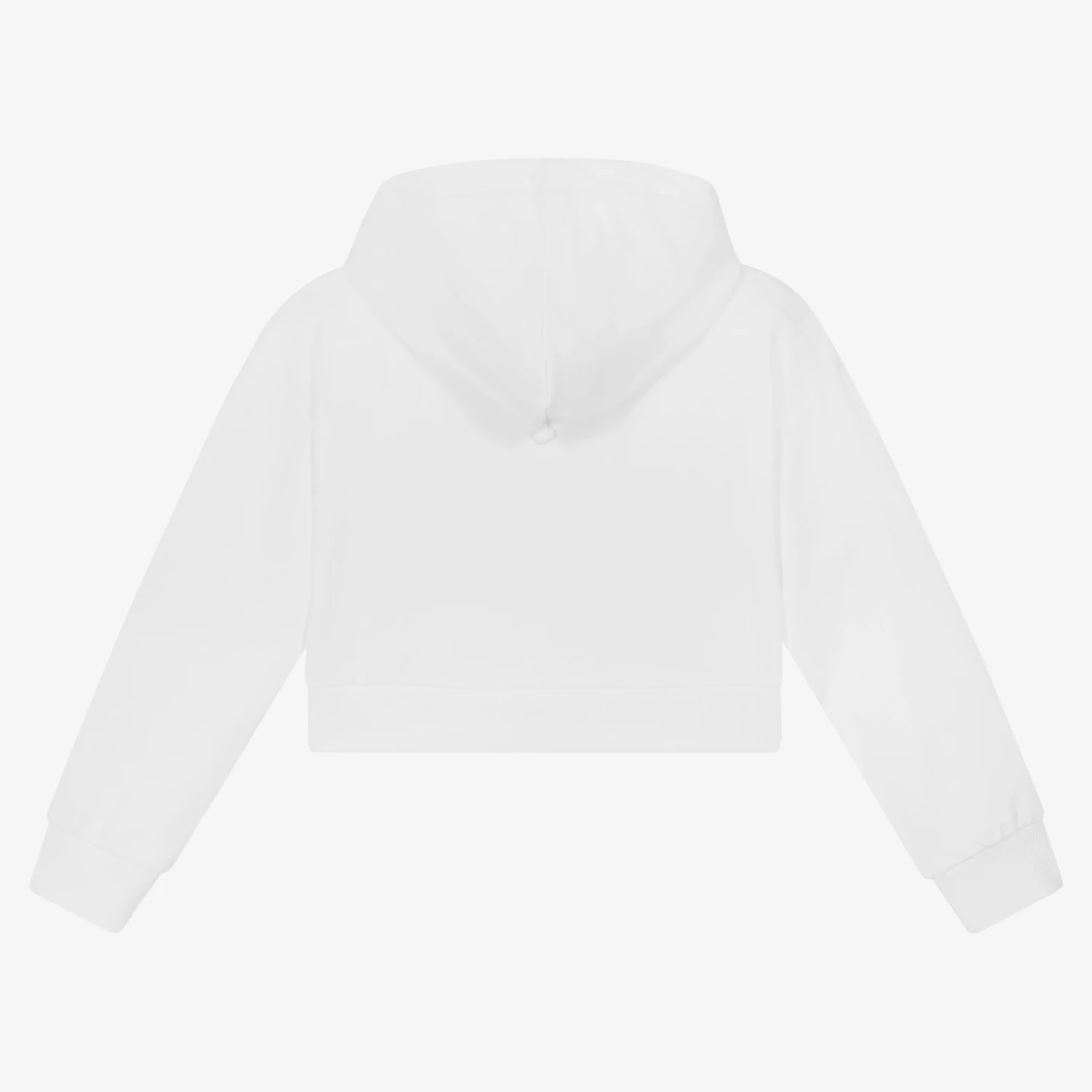 Moschino Kid-Teen Girls White Rhinestone Logo Zip-Up Top 2 Moschino Kid-Teen Girls White Rhinestone Logo Zip-Up Top - Image 2