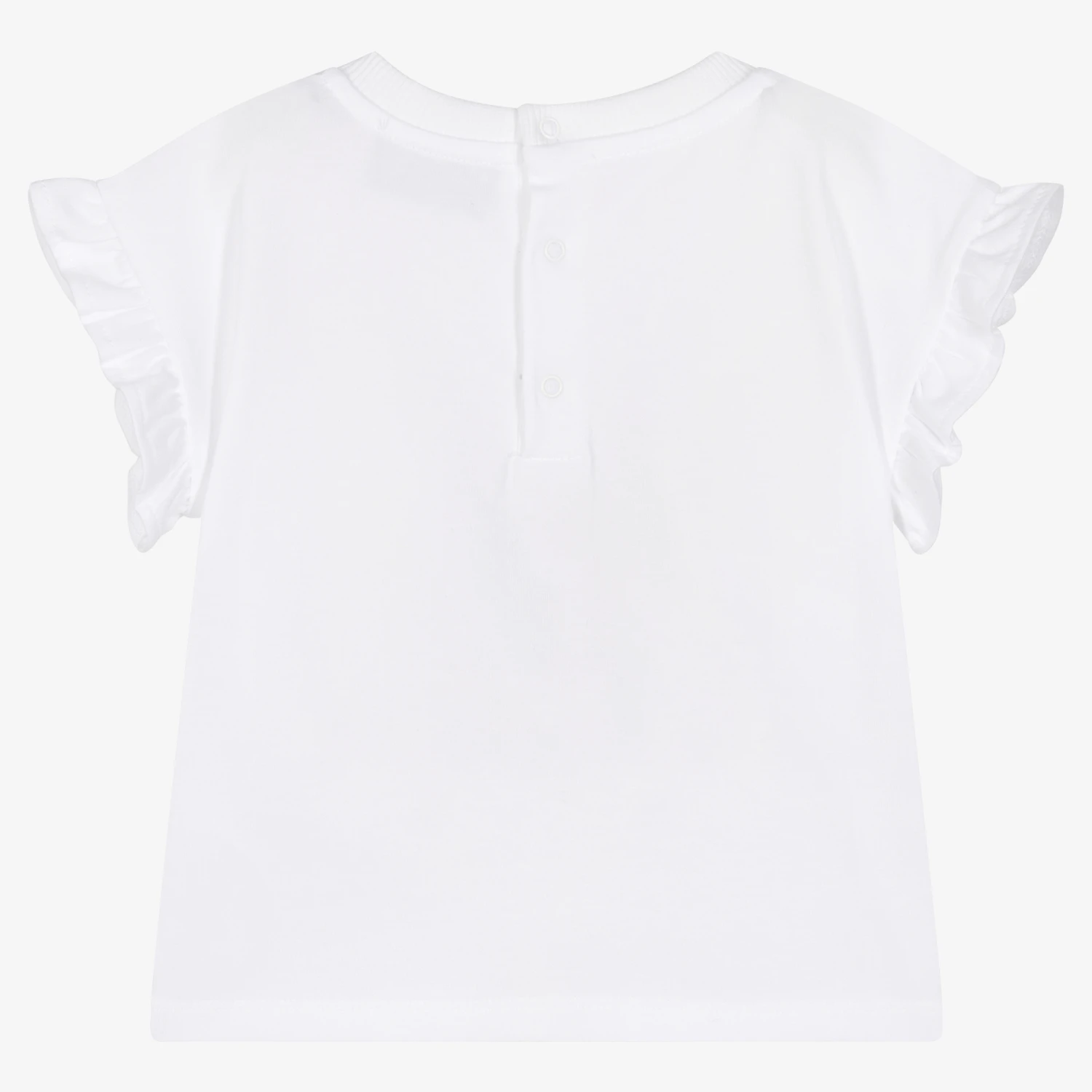 Moschino Baby Girls White Sequin Flower T-Shirt 2 Moschino Baby Girls White Sequin Flower T-Shirt - Image 2