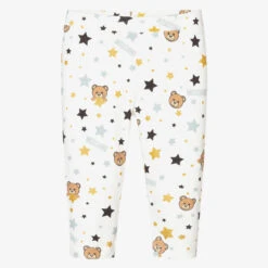 Moschino Baby Ivory Cotton Baby Leggings