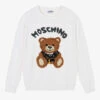 Moschino Kid-Teen Ivory Knitted Teddy Bear Sweater