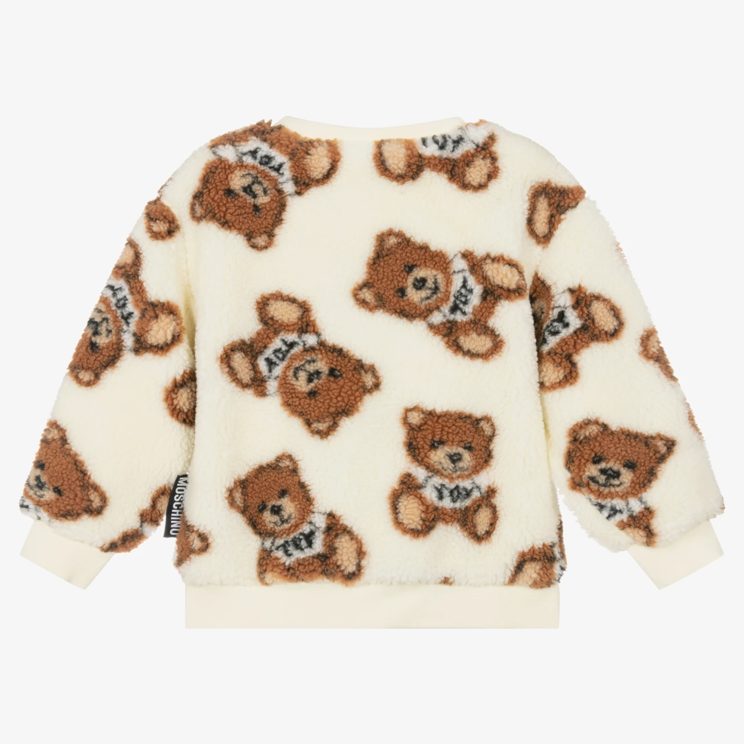 Moschino Kid-Teen Ivory Teddy Bear Fleece Sweatshirt 2 Moschino Kid-Teen Ivory Teddy Bear Fleece Sweatshirt - Image 2