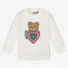Moschino Baby Ivory Teddy Heart Sweatshirt
