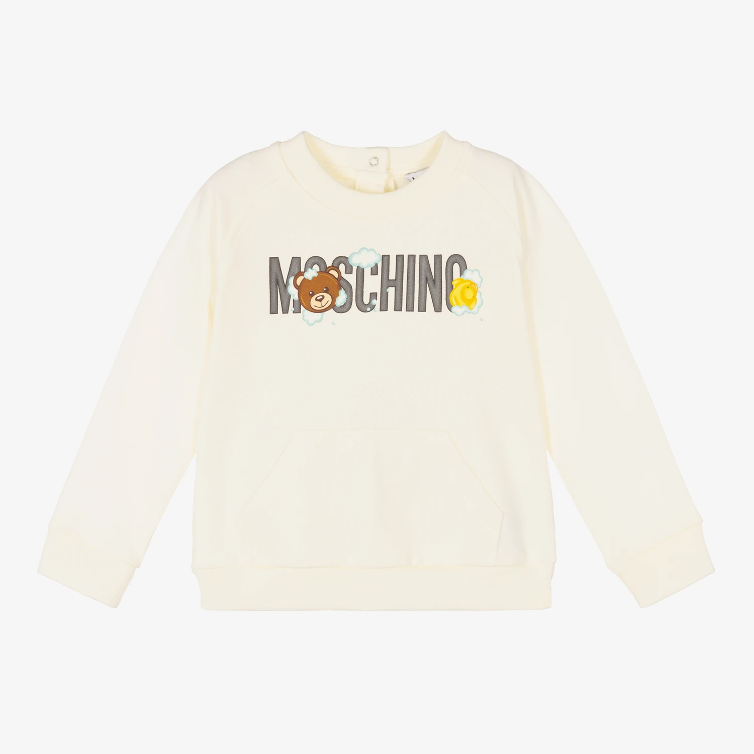 Moschino Baby Ivory Teddy Logo Sweatshirt 1 Moschino Baby Ivory Teddy Logo Sweatshirt