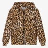 Moschino Kid-Teen Leopard Print Zip-Up Top