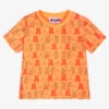 Moschino Baby Orange Teddy Logo Baby T-Shirt