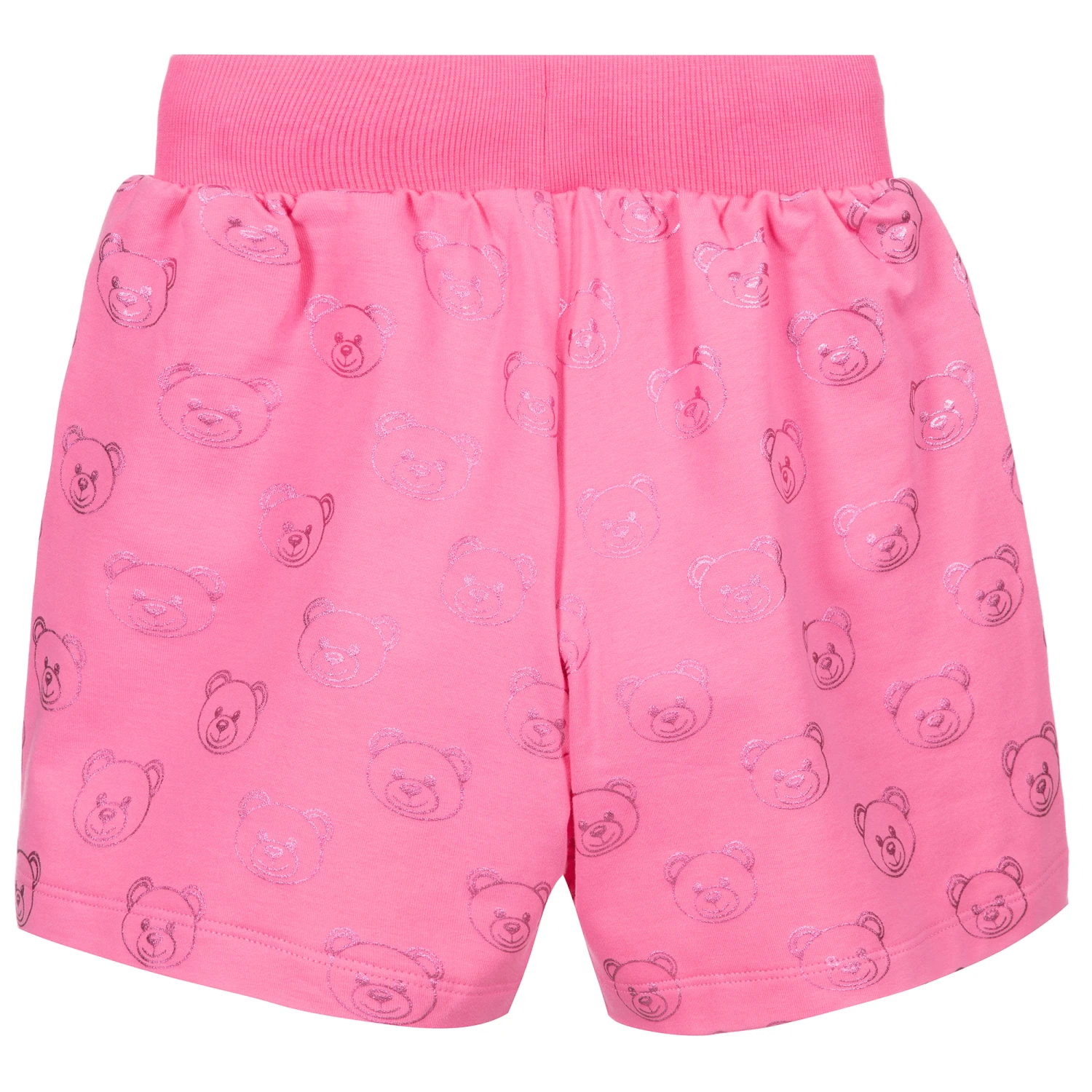 Moschino Kid-Teen Pink Cotton Jersey Shorts 2 Moschino Kid-Teen Pink Cotton Jersey Shorts - Image 2