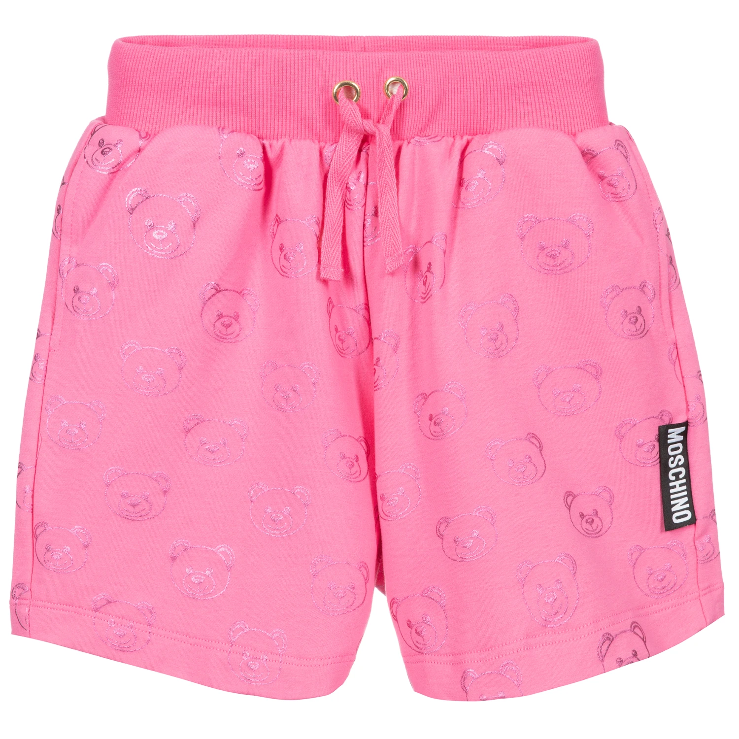 Moschino Kid-Teen Pink Cotton Jersey Shorts 1 Moschino Kid-Teen Pink Cotton Jersey Shorts