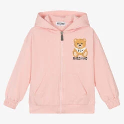 Moschino Kid-Teen Pink Cotton Zip-Up Top