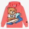 Moschino Kid-Teen Pink Teddy Bear Zip-Up Top