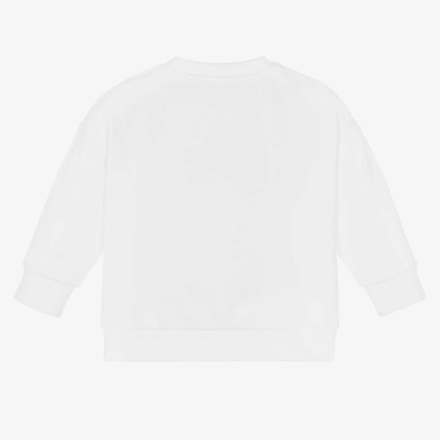 Moschino Baby White Cotton Logo Sweatshirt 2 Moschino Baby White Cotton Logo Sweatshirt - Image 2