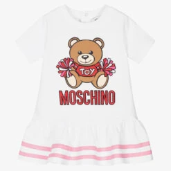 Moschino Baby White Teddy Cheerleader Dress