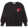 MSGM Girls Black Cotton Sweatshirt